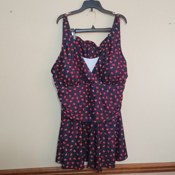 SHEIN Heart Pattern Tankini Summer Beach Size 4XL NWOT - Picture 4 of 11